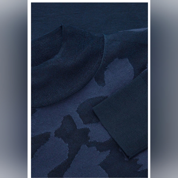 COS Abstract Art Detail Sheer Roll-neck Jumper - Picture 3 of 8